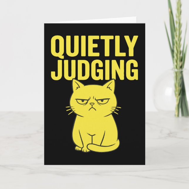 Grumpy Cat Attitude – Quietly Judging Funny Cat Karte (Vorderseite)