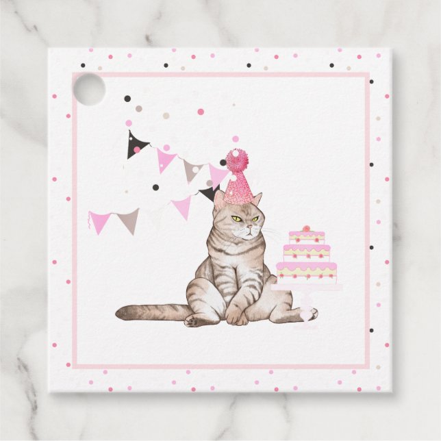 Grumpy Cat Birthday Party Gefälligkeitstags Geschenkanhänger (Vorderseite)