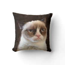 Grumpy Cat Brown Kissen