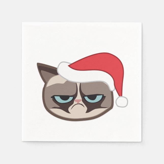 Grumpy Cat Christmas Napkins Serviette (Vorderseite)