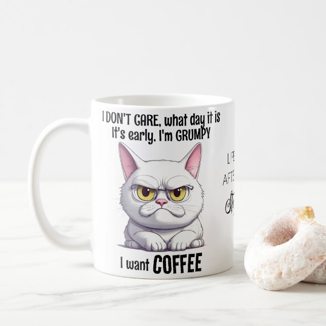 Grumpy Cat Drink Kaffee Zitat Kaffeetasse (Mit Donut)