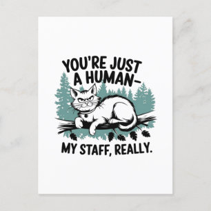 Grumpy Cat - 'Du bist nur ein Mensch, meine Mitarb Postkarte