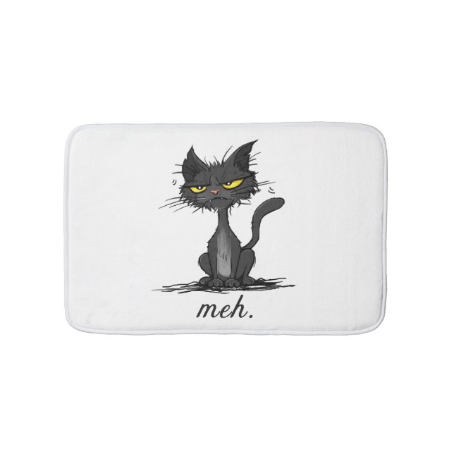 GRUMPY CAT - Funny Meh Cat - Crazy Cat Lady Gift Badematte (Vorderseite)