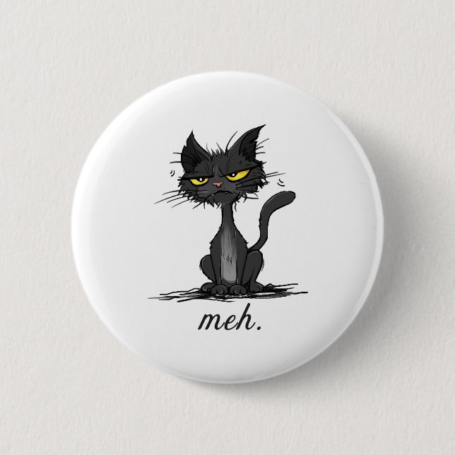 GRUMPY CAT - Funny Meh Cat - Crazy Cat Lady Gift Button (Vorderseite)