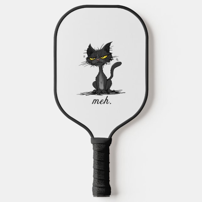 GRUMPY CAT - Funny Meh Cat - Crazy Cat Lady Gift Pickleball Schläger (Vorderseite)