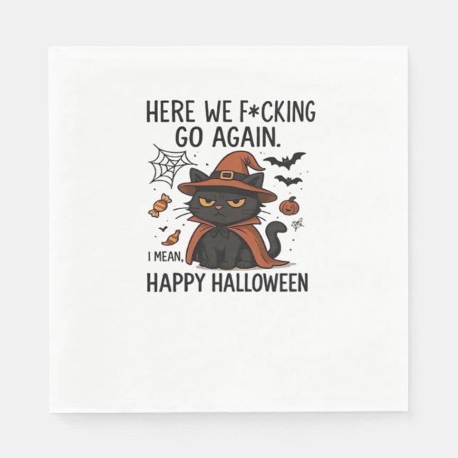 Grumpy Cat Halloween Klassischer T - Shirt Serviette (Vorderseite)