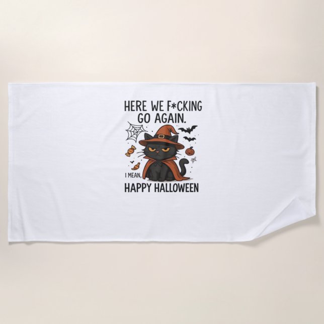 Grumpy Cat Halloween Klassischer T - Shirt Strandtuch (Vorderseite)