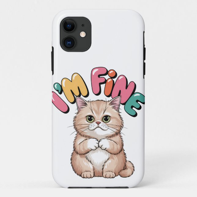 Grumpy Cat "I'm Fine" Funny Cartoon Shirt Case-Mate iPhone Hülle (Rückseite)