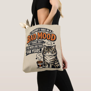 Grumpy Cat Kaffee Stimmung – Retro Lustiges Zitat Tasche