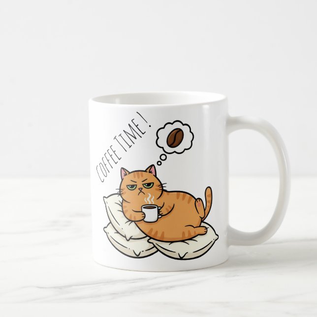 Grumpy Cat Kaffeezeit Keramikbecher Kaffeetasse (Rechts)