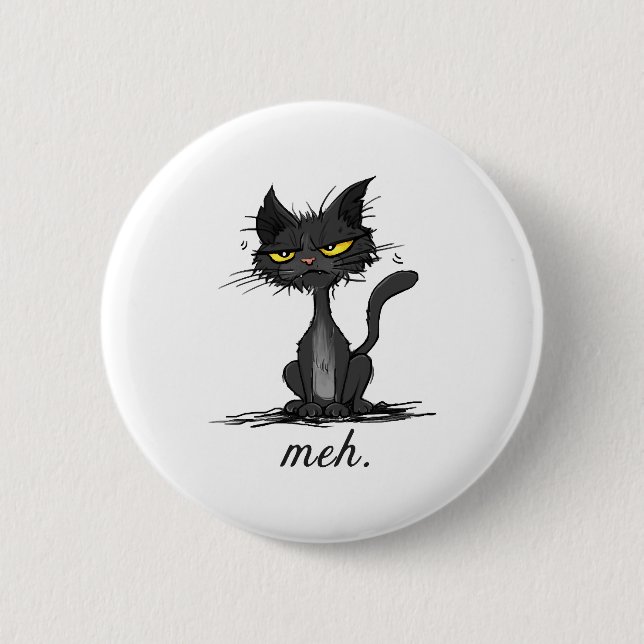 GRUMPY CAT - Lustige Meh Katze - Verrückte Katzenl Button (Vorderseite)