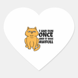 Grumpy Cat - Meme Funny Cat Herz-Aufkleber