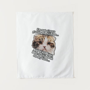 Grumpy Cat Meme für Katzenbesitzer und Katzenliebh Wandteppich