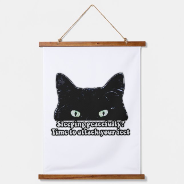 Grumpy Cat Meme für Katzenliebhaber und Kätzchenbe Wandteppich Mit Holzrahmen (Vorderseite)