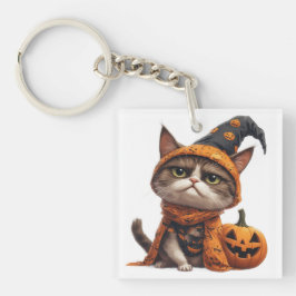 Grumpy Cat mit Jack O Lantern Begleiter 🎃 Schlüsselanhänger