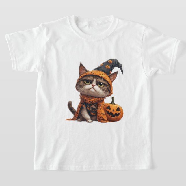 Grumpy Cat Mit Jack O Lantern Begleiter 🎃 T-Shirt (Ablage )