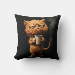 Grumpy Cat mit Morgenkaffee Kissen
