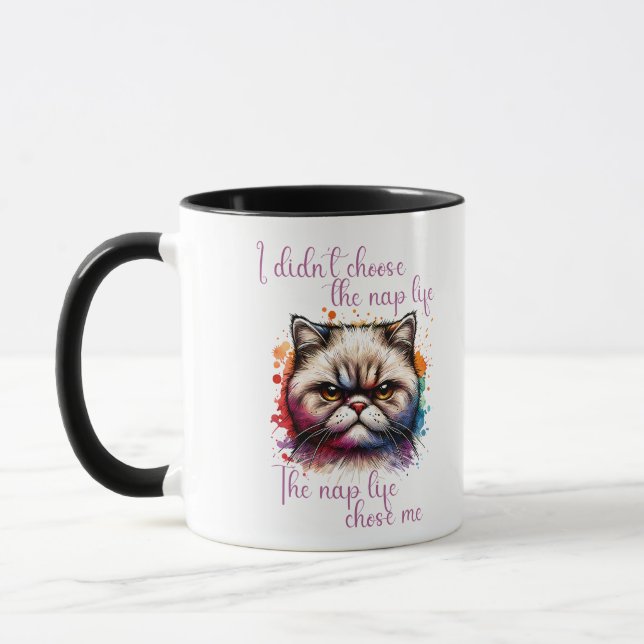Grumpy Cat "Nickerchen Life" Funny Quote Design Tasse (Links)