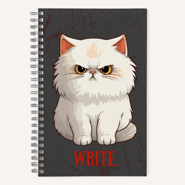 Grumpy Cat Pun Fun Write Journal Notizbuch (Vorderseite)