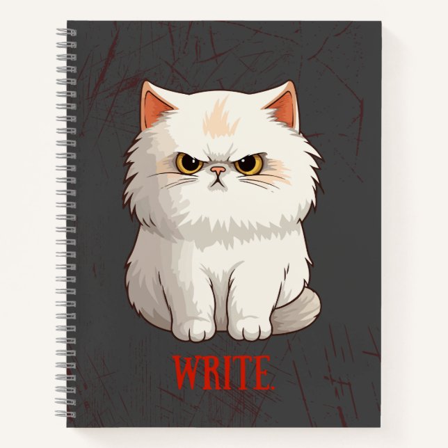 Grumpy Cat Pun Fun Write Journal Notizbuch (Vorderseite)