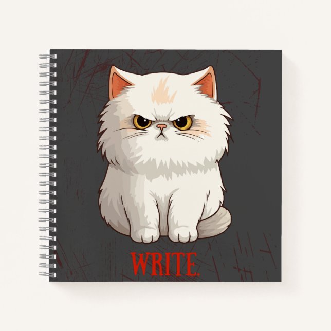 Grumpy Cat Pun Fun Write Journal Notizbuch (Vorderseite)