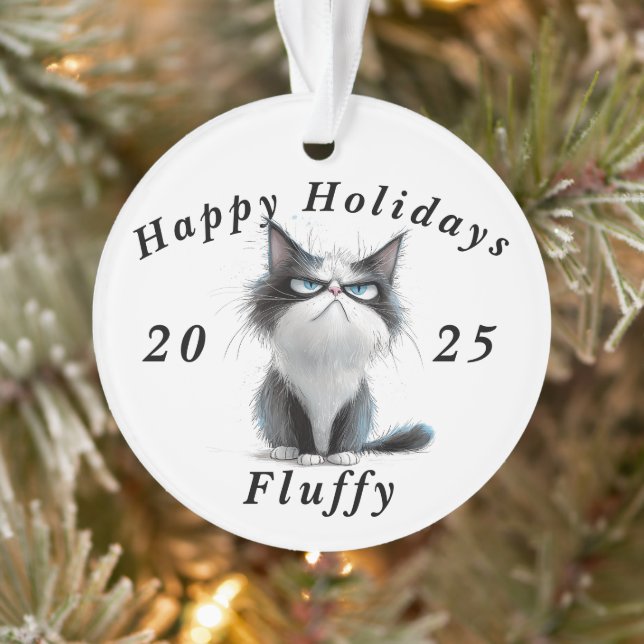 Grumpy Cat sarcastique Joyeuses Fêtes de Noël (Arbre)