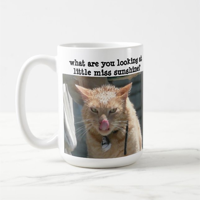 Grumpy Cat, sarkastisch, kleine Miss Sunshine Kaffeetasse (Links)