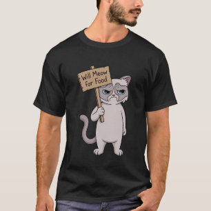 Grumpy Cat - Wird miauen für Essen T-Shirt