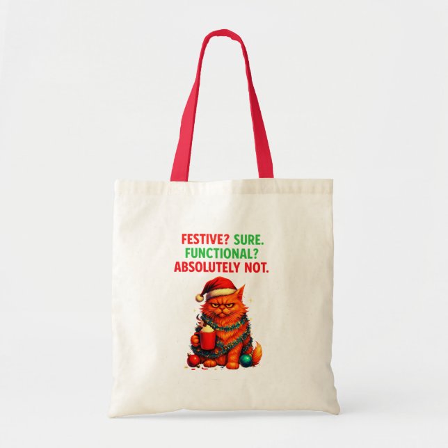 Grumpy Cat's Christmas Spirit: Festive but NOT Fun Tragetasche (Vorne)