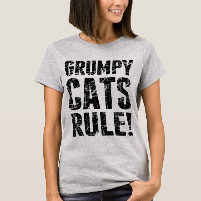 Grumpy Cats Rule! T-Shirt (Vorderseite)
