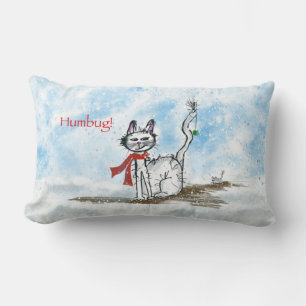 Grumpy Chat Coussin de Noël