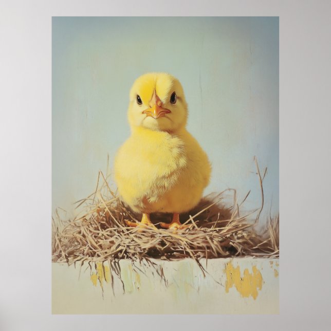 Grumpy Chick in Nest Poster (Vorne)