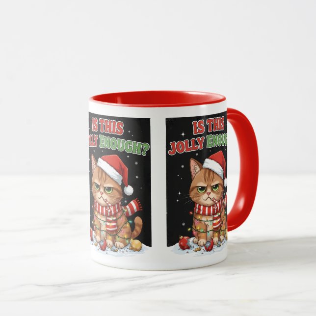 Grumpy Christmas Cat Tasse (VorderseiteRechts)