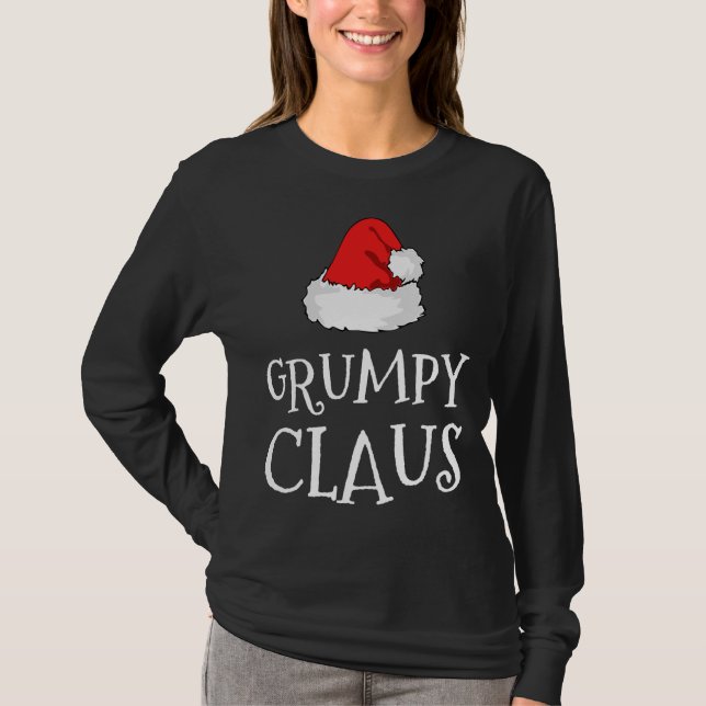 Grumpy Claus Christmas Hat Family Group Matching P T-Shirt (Vorderseite)