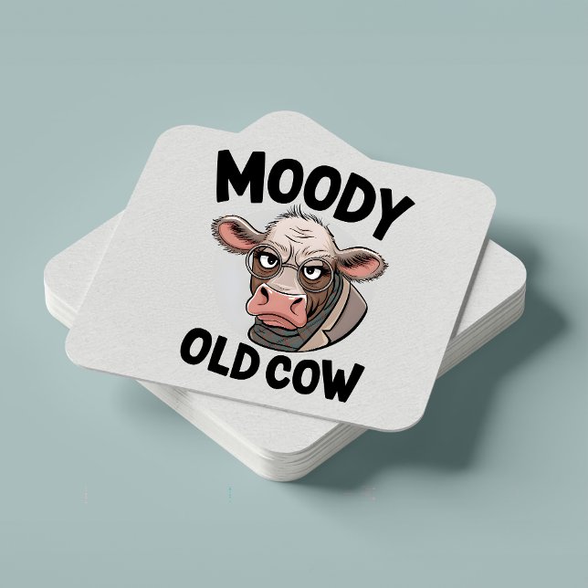 Grumpy Cow Lover Geschenk Sarcastic Bauer Farm Squ Rechteckiger Pappuntersetzer (Von Creator hochgeladen)
