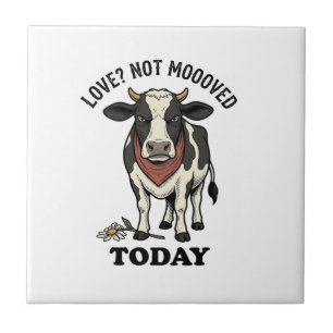 Grumpy Cow Valentine mürrisches Bauernhof Humor Sh Fliese