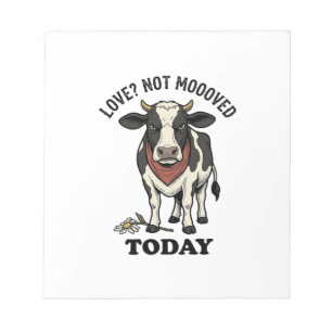 Grumpy Cow Valentine mürrisches Bauernhof Humor Sh Notizblock