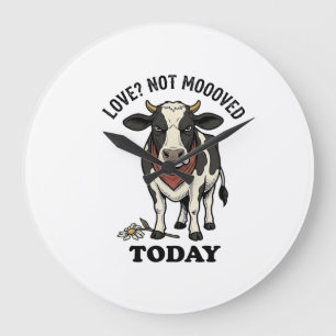 Grumpy Cow Valentine mürrisches Bauernhumor-Shirt Große Wanduhr