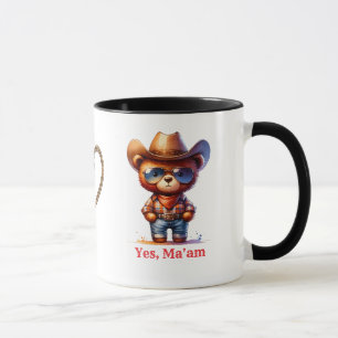 Grumpy Cowboy Buch Freund Ja Ma'am Teddybär Tasse