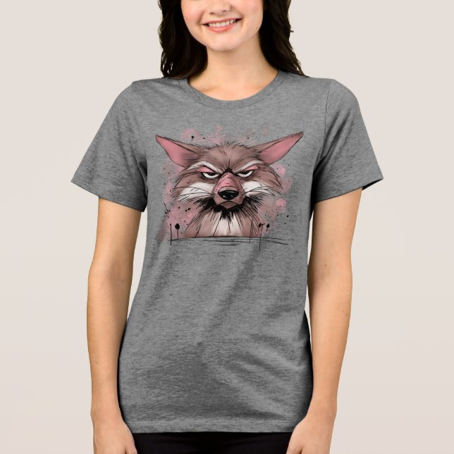 Grumpy Coyote Tri-Blend Shirt (Vorderseite)