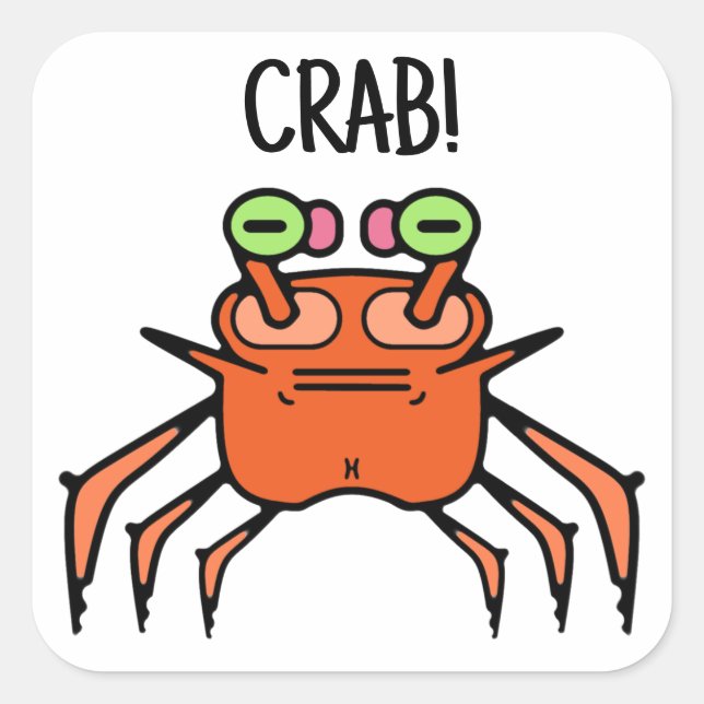 Grumpy Crab Lustiger Aufkleber (Vorderseite)
