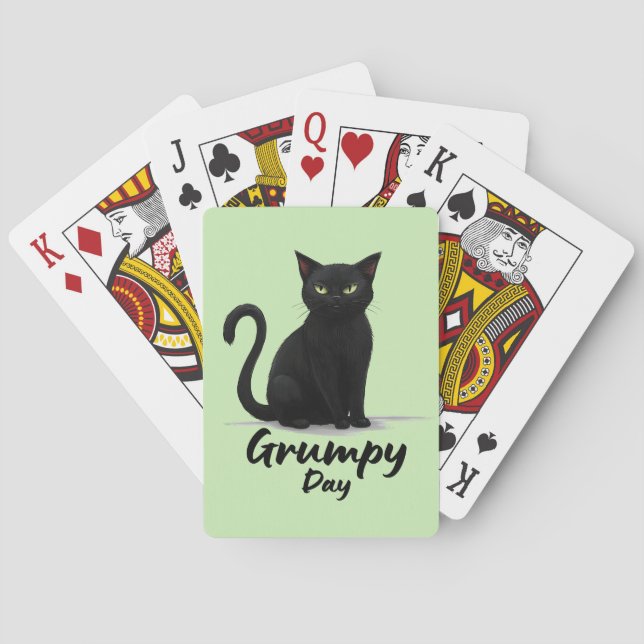 Grumpy Day mit Black Cat Spielkarten (Rückseite)