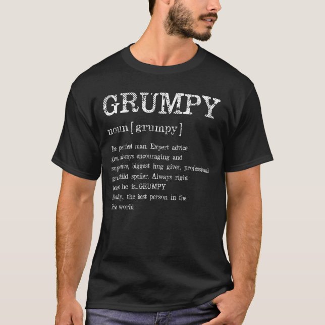 Grumpy Definition Großvater Vatertag T-Shirt (Vorderseite)