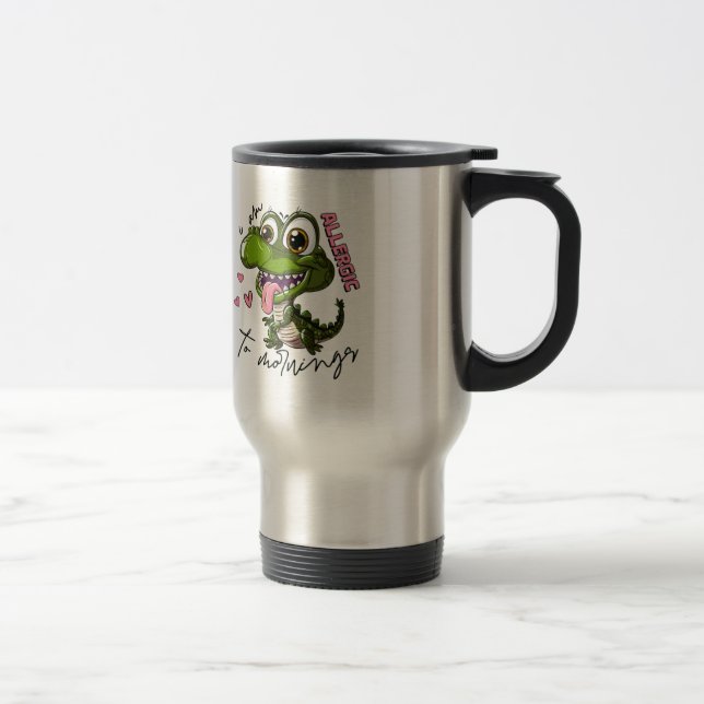 Grumpy Dino Tasse - "Ich bin allergisch gegen Morg (Rechts)