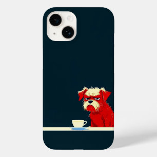 Grumpy Dog Kaffeezeit - Niedliche Minimalistische Case-Mate iPhone 14 Hülle