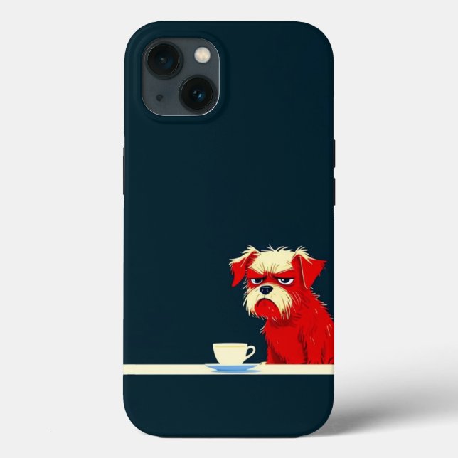 Grumpy Dog Kaffeezeit - Niedliche Minimalistische  Case-Mate iPhone Hülle (Rückseite)