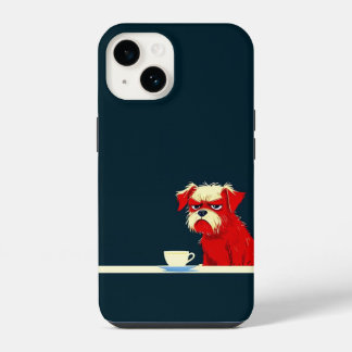Grumpy Dog Kaffeezeit - Niedliche Minimalistische iPhone 14 Hülle
