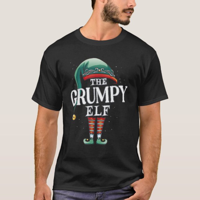 Grumpy Elf Christmas Group Xmas Pajama Party T-Shirt (Vorderseite)