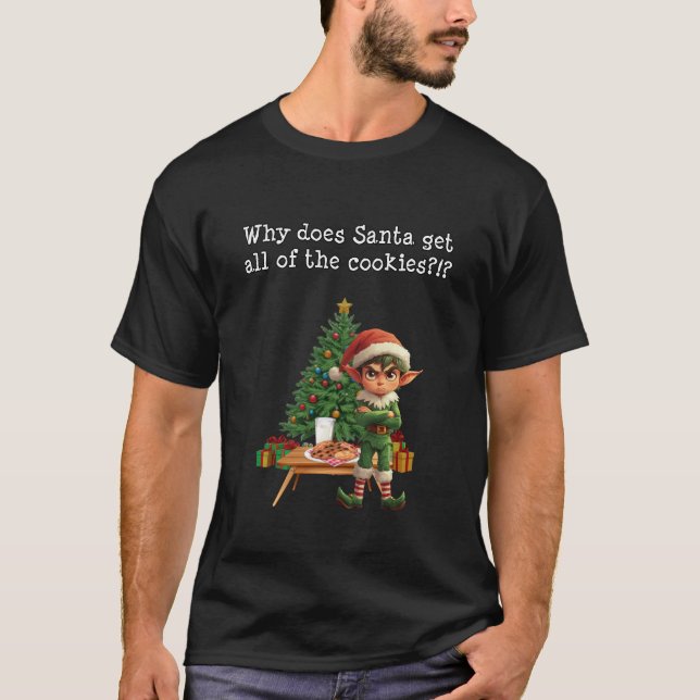 Grumpy Elf Christmas T-Shirt (Vorderseite)