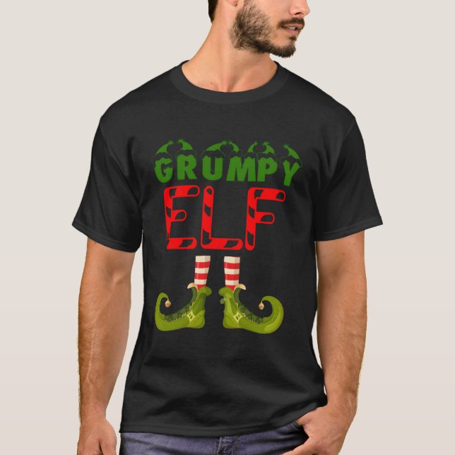 Grumpy Elf Funny Group Matching Family Pajamas for T-Shirt (Vorderseite)